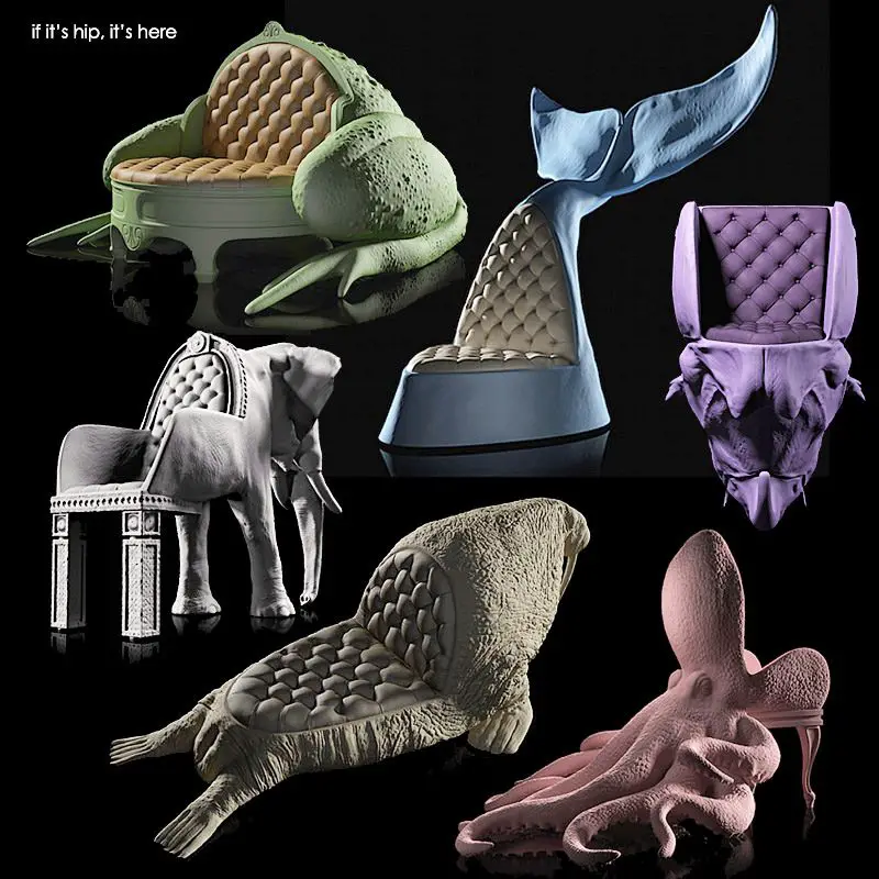 Animal chairs in color