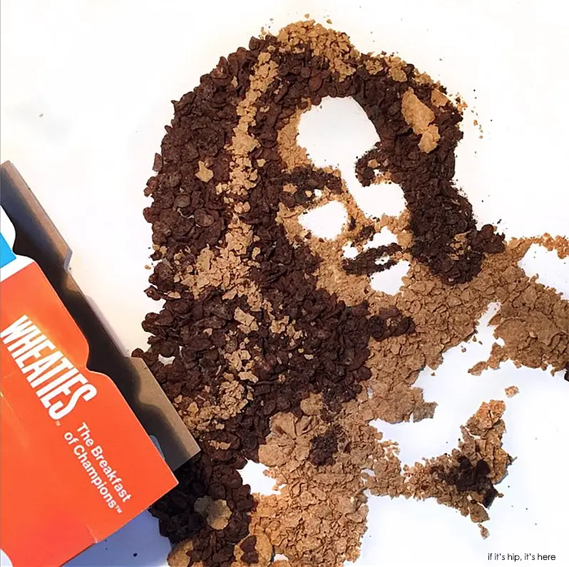 Jesse Beardon celebrity food art caitlyn in wheaties