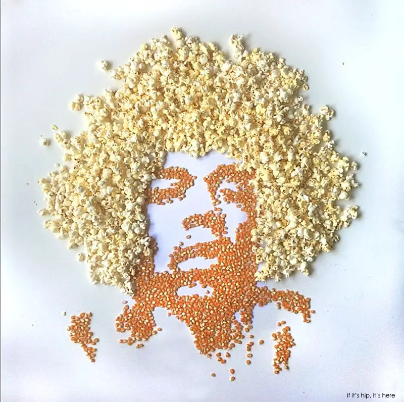 Jesse Beardon celebrity food art jimmi popped and unpopped corn