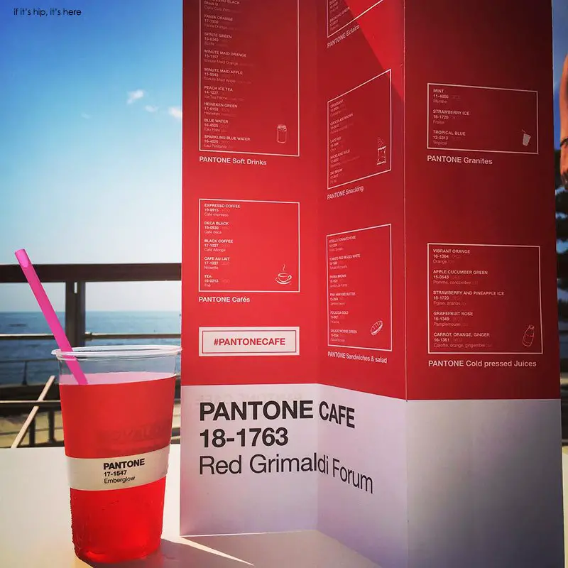 Pantone cafe menu