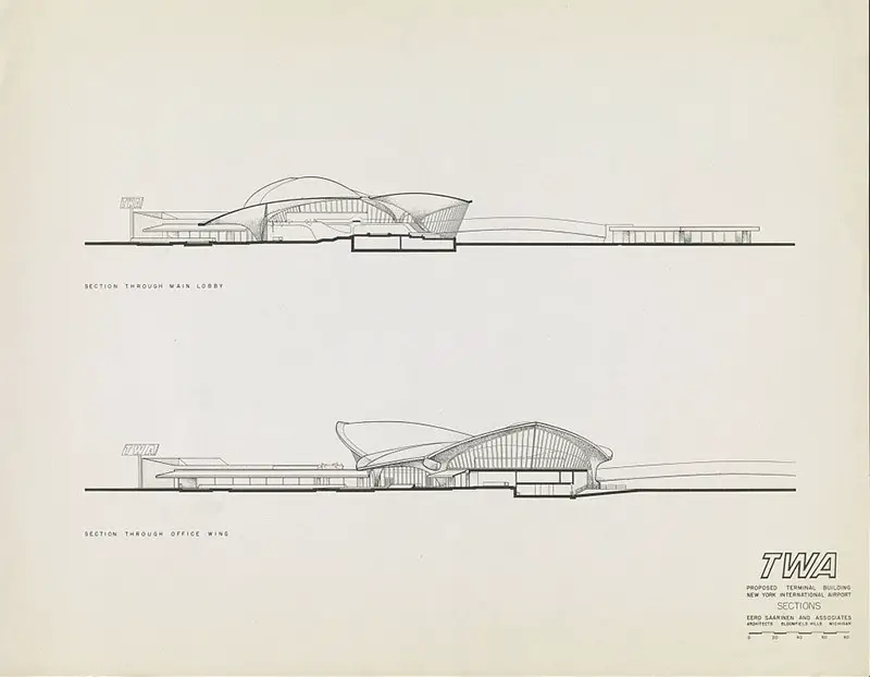 Terminal main and office wing sections