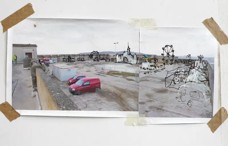 site sketch of dismaland