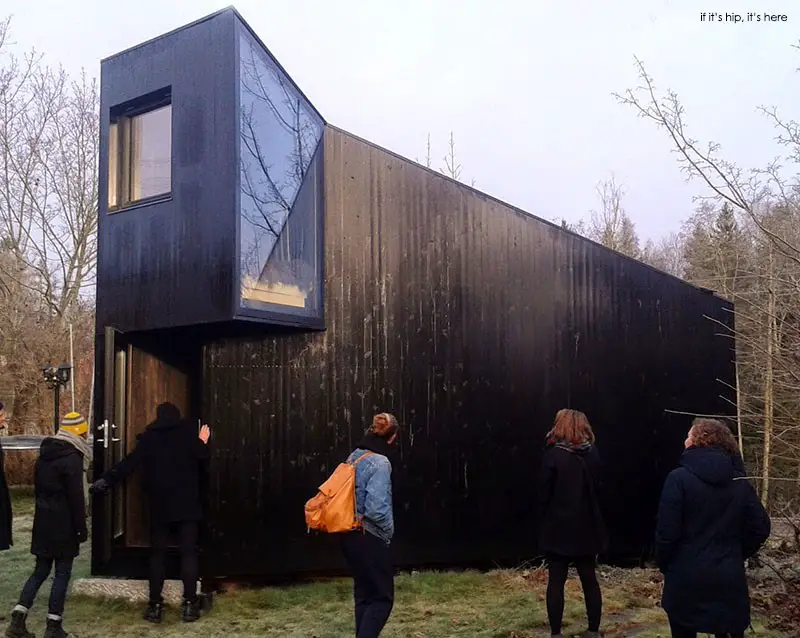 students exploring the writer's cottage