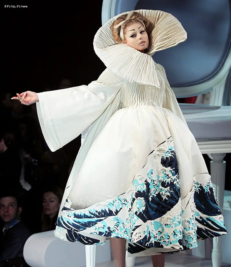 dior hokusai inspired coat on runway