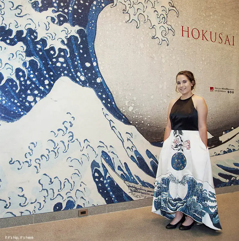 hokusai prom dress at exhibit