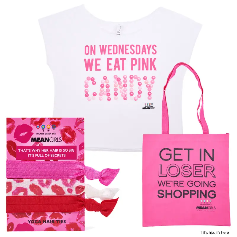 mean girls dylans tee shirt tote and hair ties