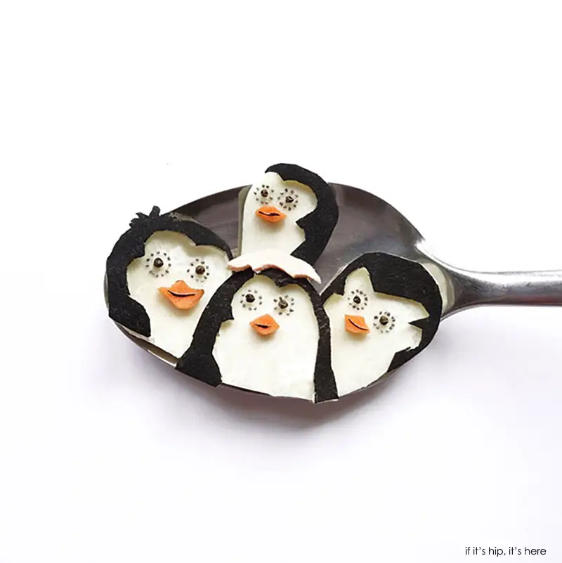 penguins on spoon