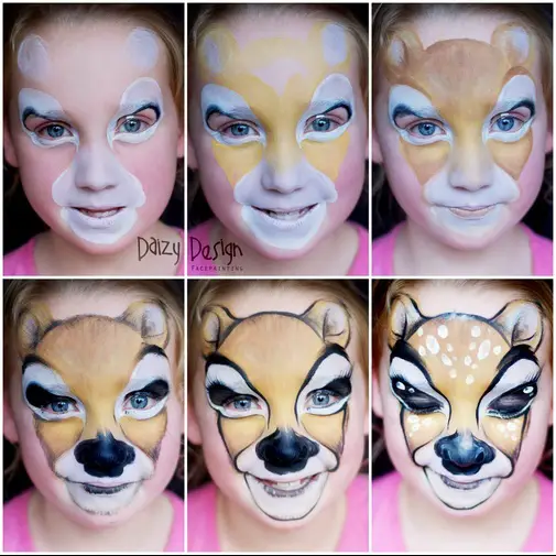 Deer face paint steps