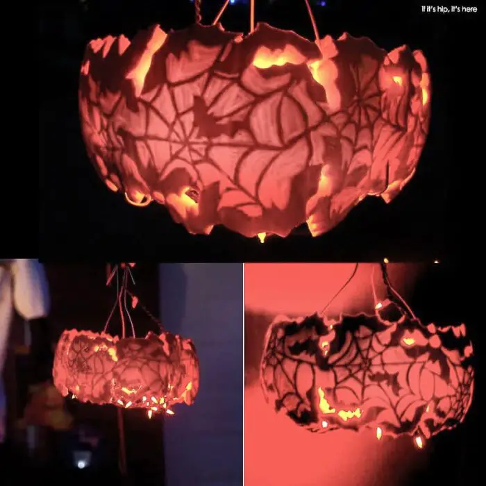 KP spiderweb pumpkin lamp