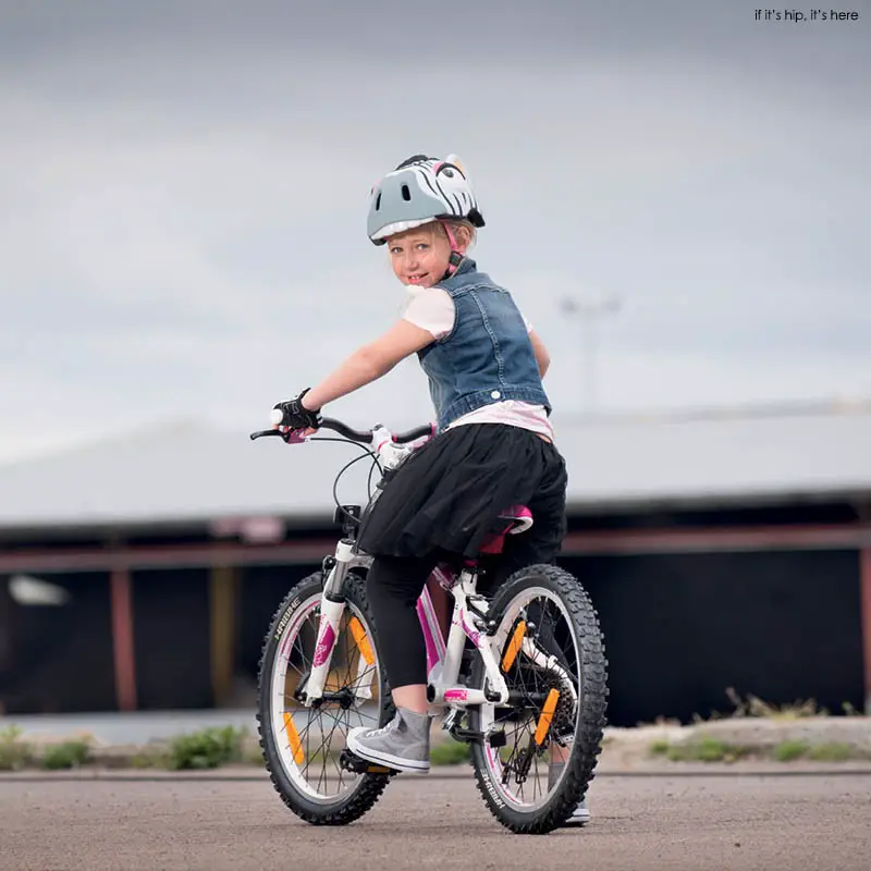 girl bike zebra helmet