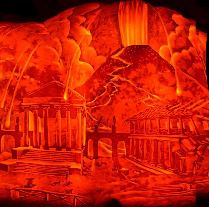 halloween pumpkin pompeii eruption