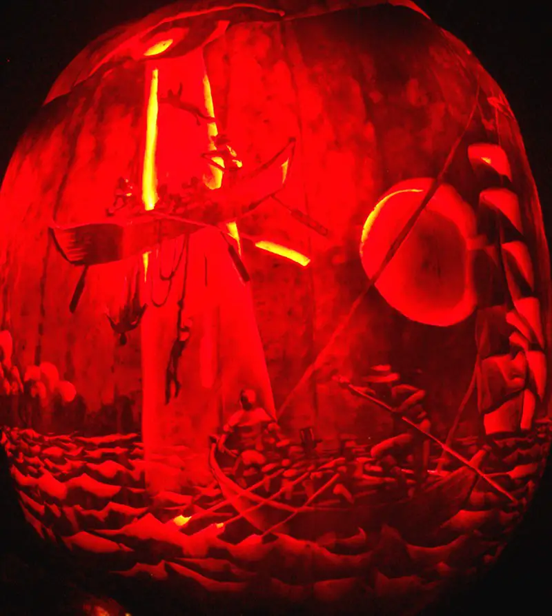 whaling ship pumpkin carving