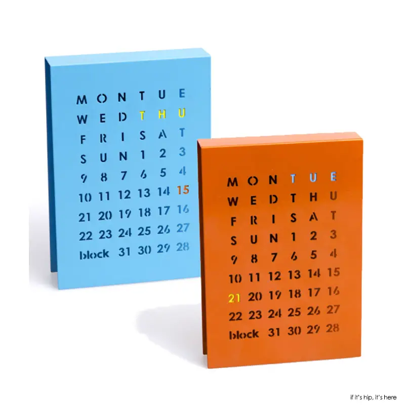 Block perpetual-calendar-blue-and orange