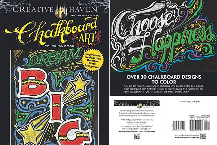 Chalkboard art coloring book