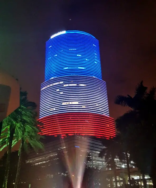 Dallas, texas lit up in solidarity