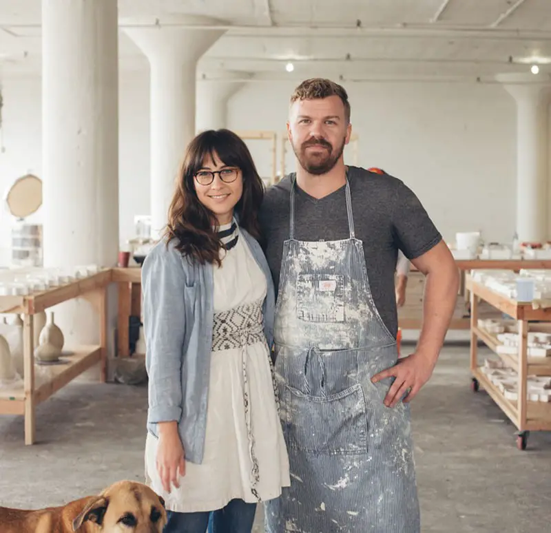 Kaitlyn and Ryan Lawless in their Detroit Studio