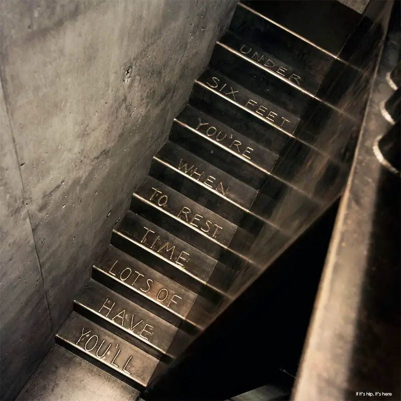 metal etched stairs