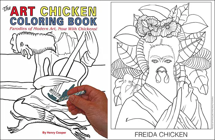 art chicken coloring book