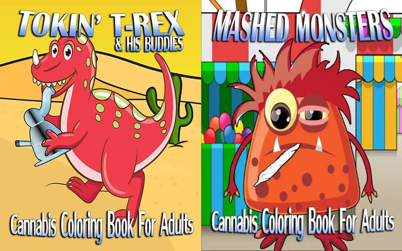 cannabis coloring book trex and mashed monsters