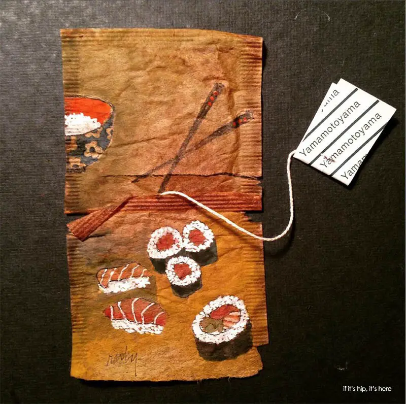 fine art project painted teabags