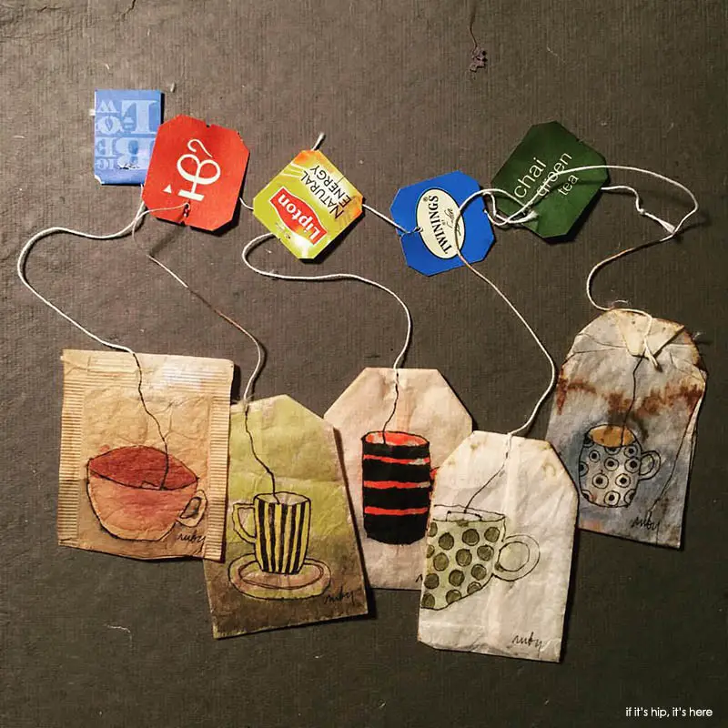 teabag paintings