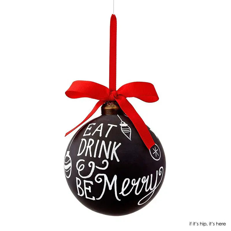 eat drink and be merry chalkboard ornament