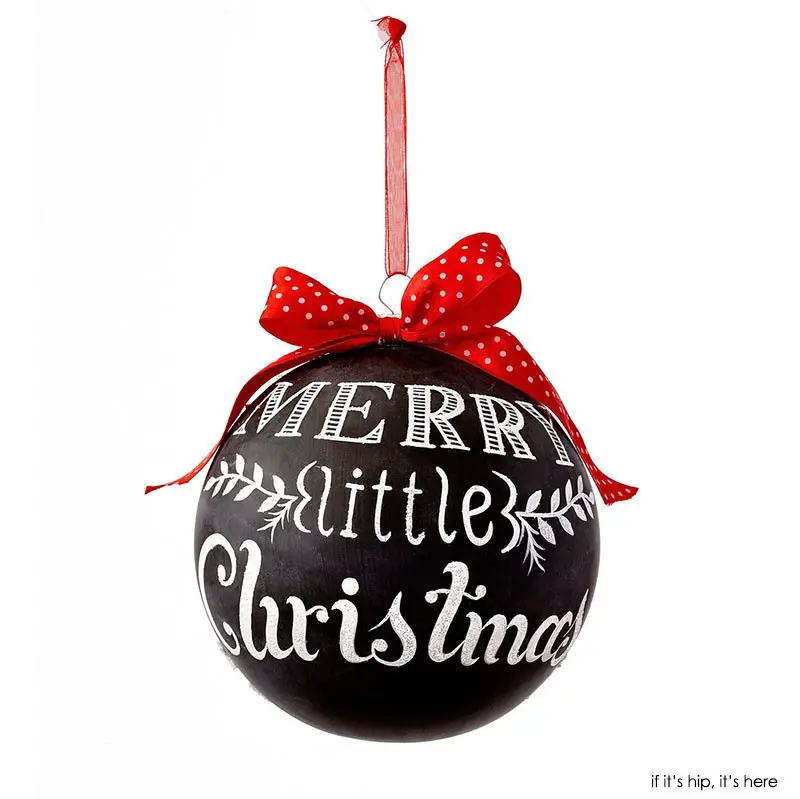 merry little christmas chalkboard ornament