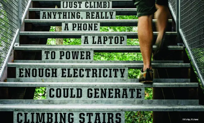 message on stairs