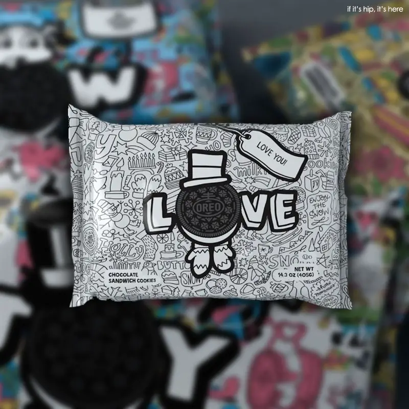 oreo colorfilled bw love over background