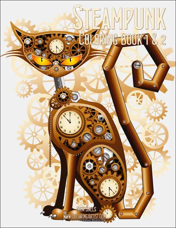 steampunk coloring book 1 and 2