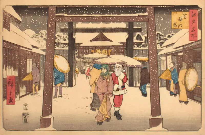 Hiroshige's Visitors to the Shiba Jingu Palace_