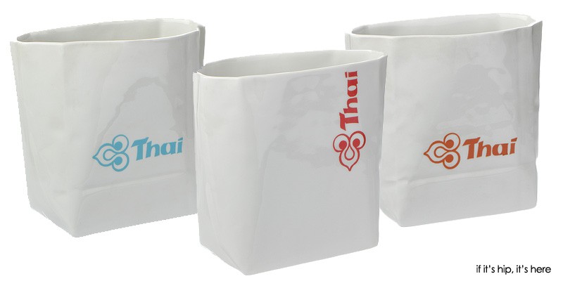 Thai airlines short porcelain barf bags 2