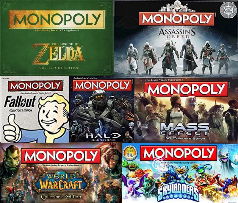Video gamer versions of Monopoly