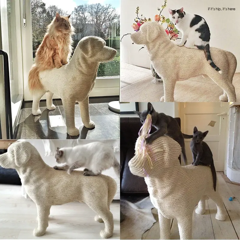 Dog shaped scratching post clearance