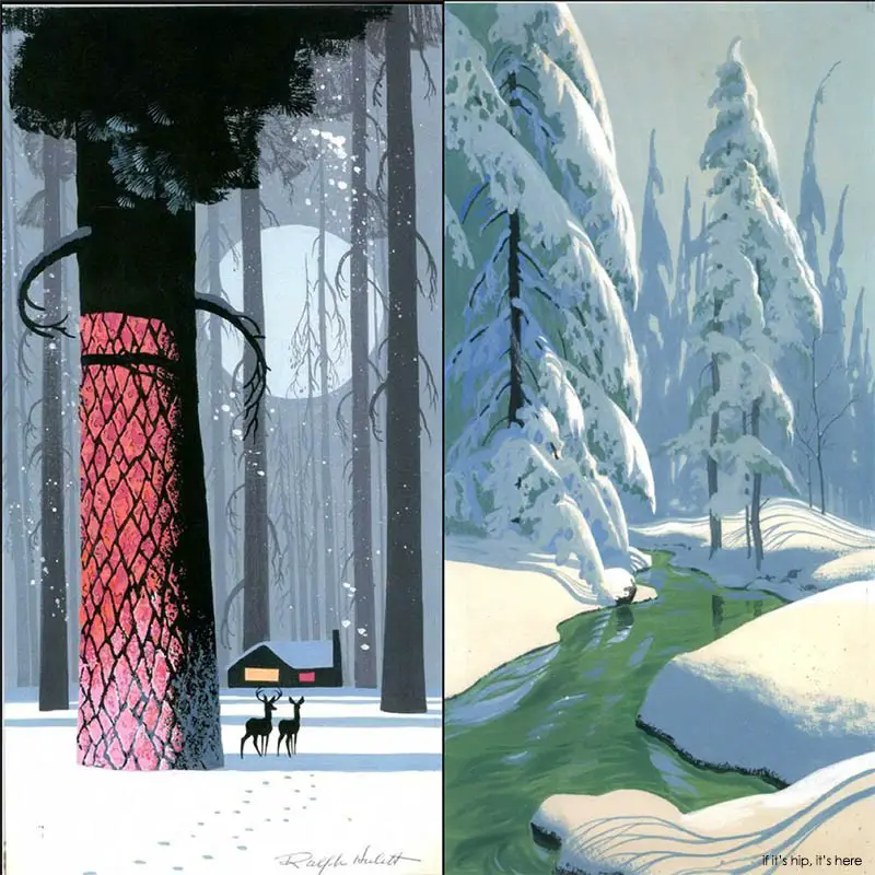 mid-century modern christmas illustrations