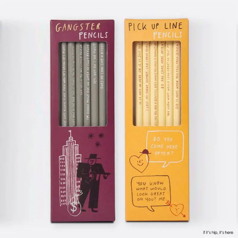 gangster and pick up lines pencil sets