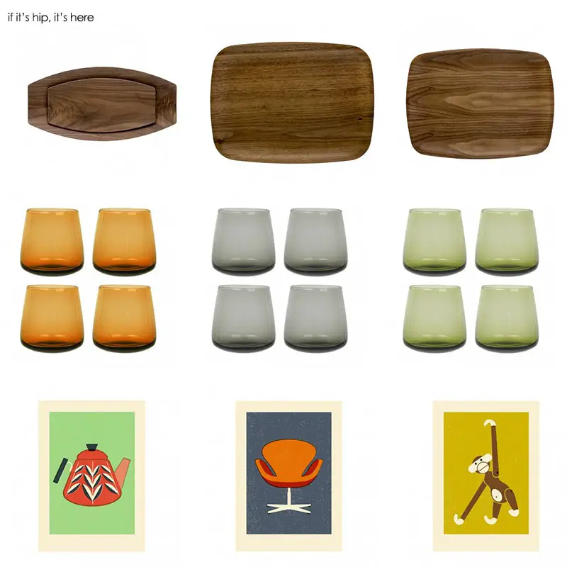 Wood Trays, Glass Tumblers And Art Prints