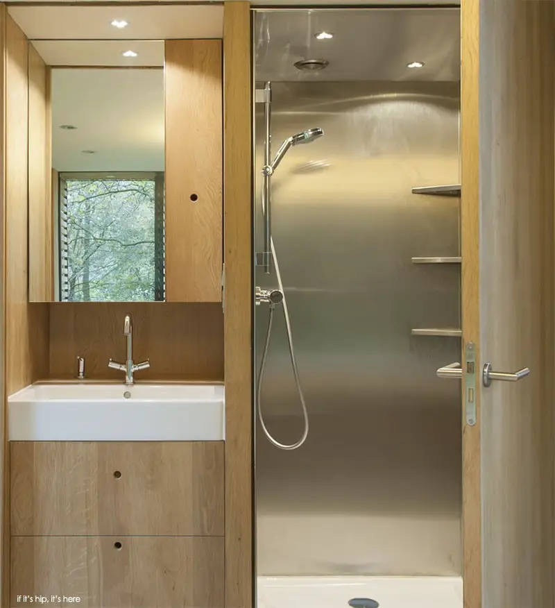 sink and shower detail utrecht cabin by zecc architects