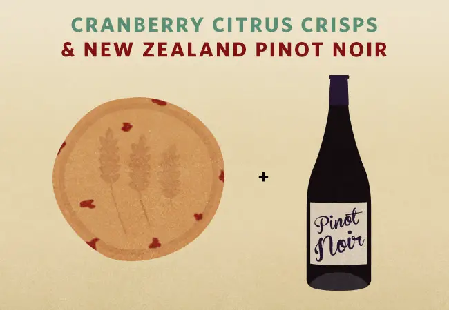 cranberry citrus crips and new zealand pinot noir