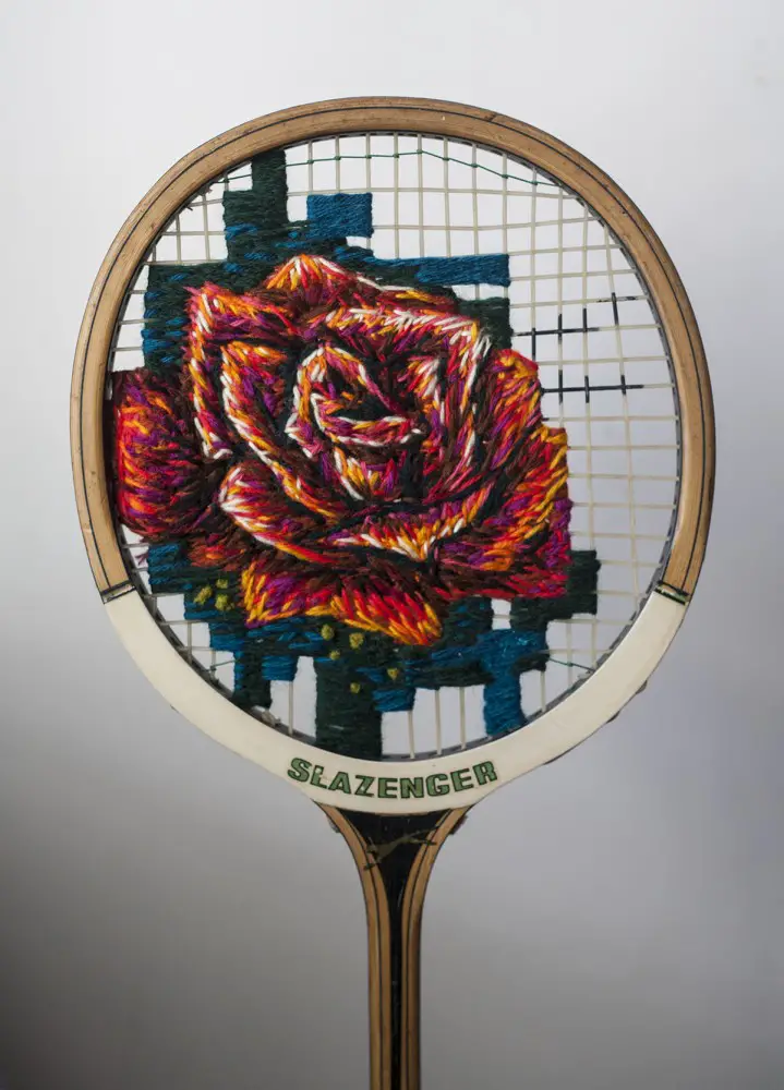 Danielle Clough embroidered racket