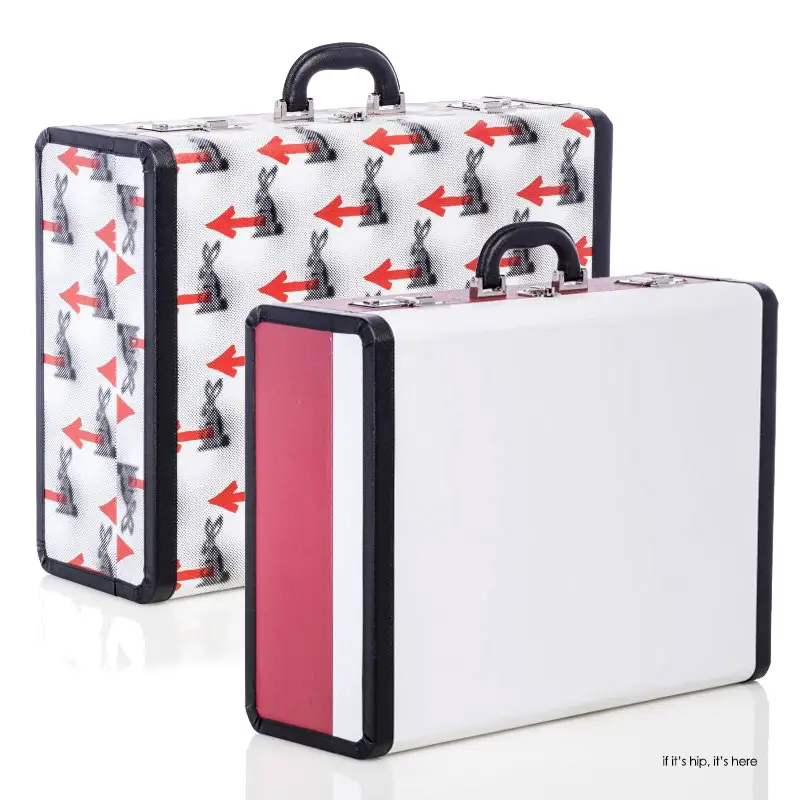 PRADA custom luggage rabbit and red and white
