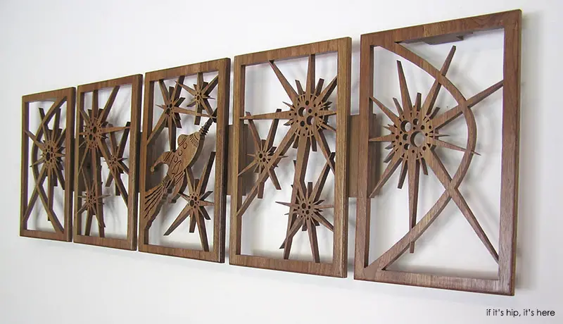 atomic wood wall art by Fred Arndt