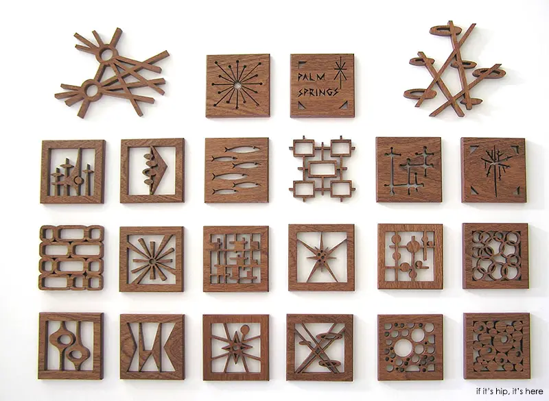 mid century modern wood trivets by Fred Arndt