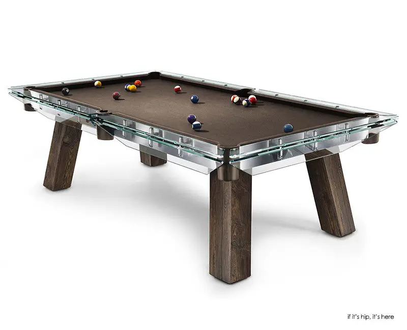 Filotto crystal and wood billiard table
