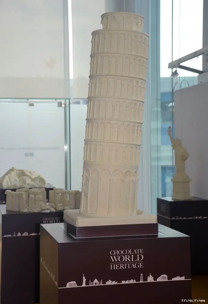 The Leaning Tower of Pisa made of chocolate