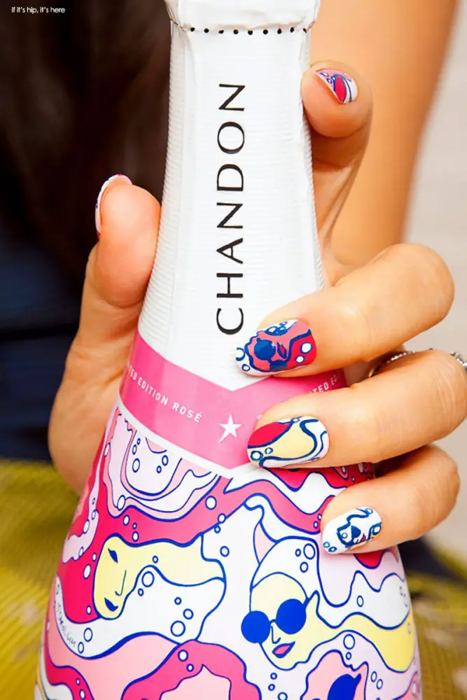 carol lim for chandon and matching nail design