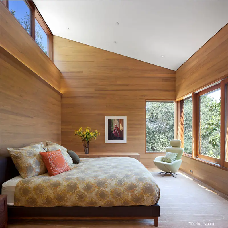 wood clad bedroom 