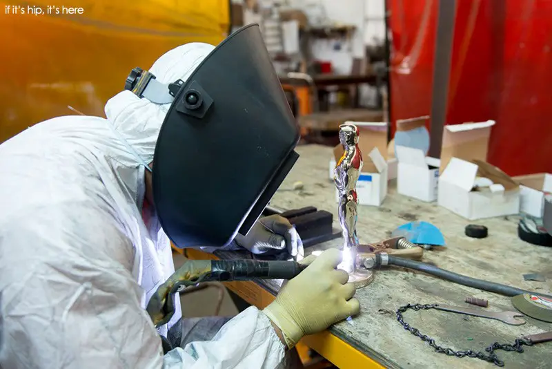 welding the oscar after removal from gates