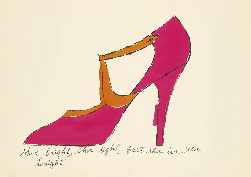 andy warhol hand-colored shoe lithograph