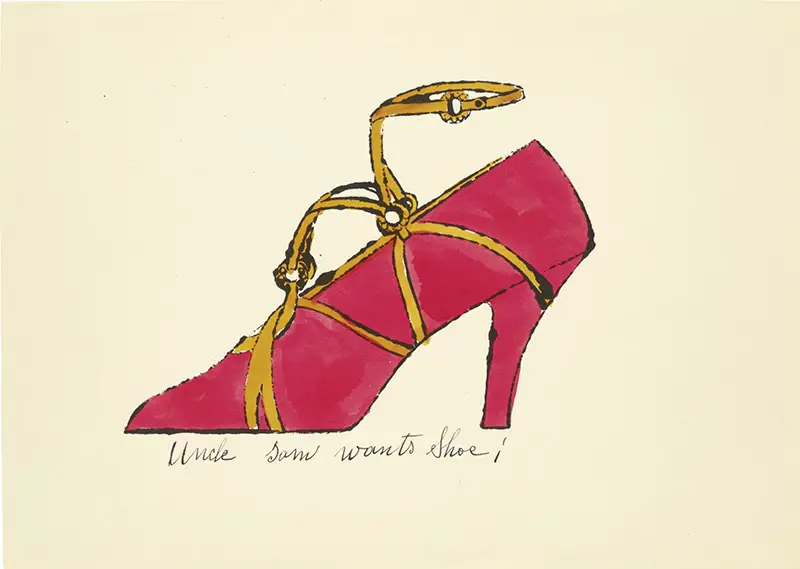 andy warhol hand-colored shoe lithograph